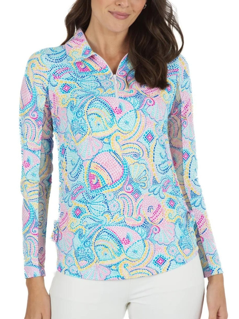 IBKUL MARIEL CANDY PINK Adjustable Long Sleeve Golf Polo Size XXL